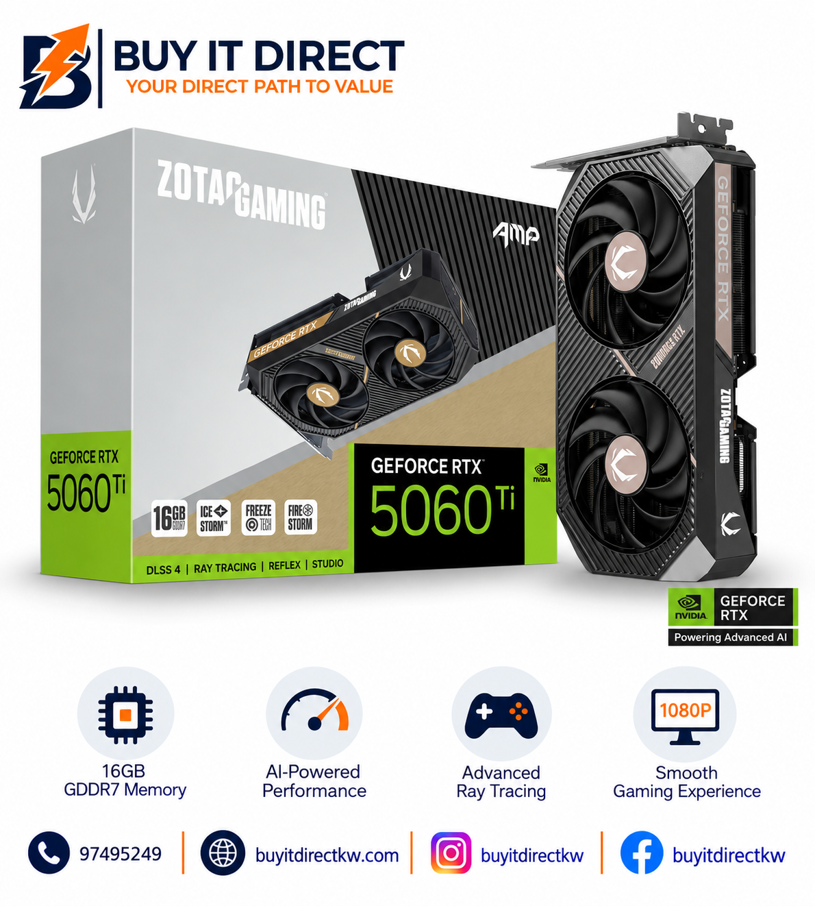 ZOTAC GAMING GeForce RTX 5060 Ti AMP 16GB Graphics Card