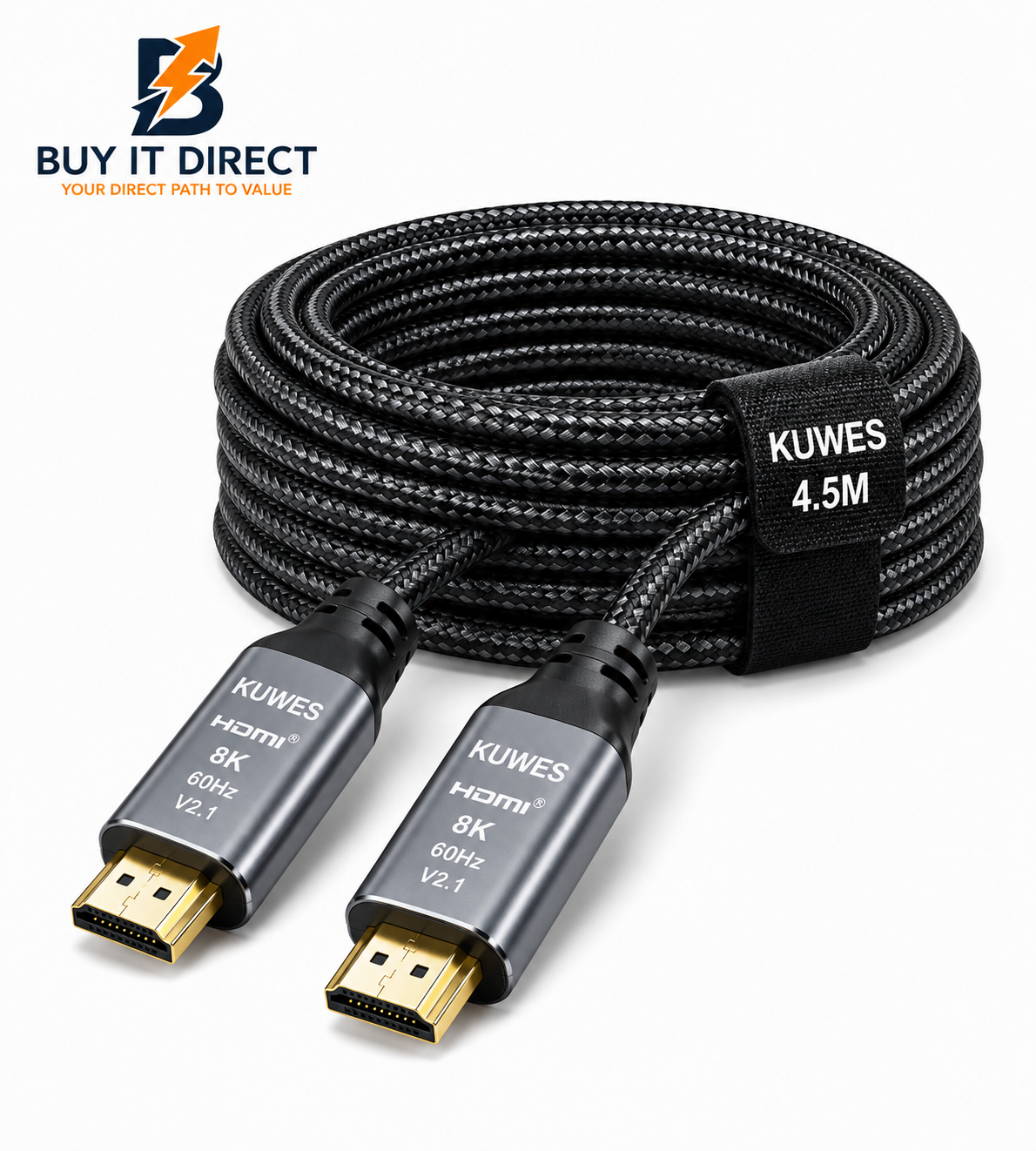 KUWES HDMI Cable Male to Male V2.1 4.5 Meter