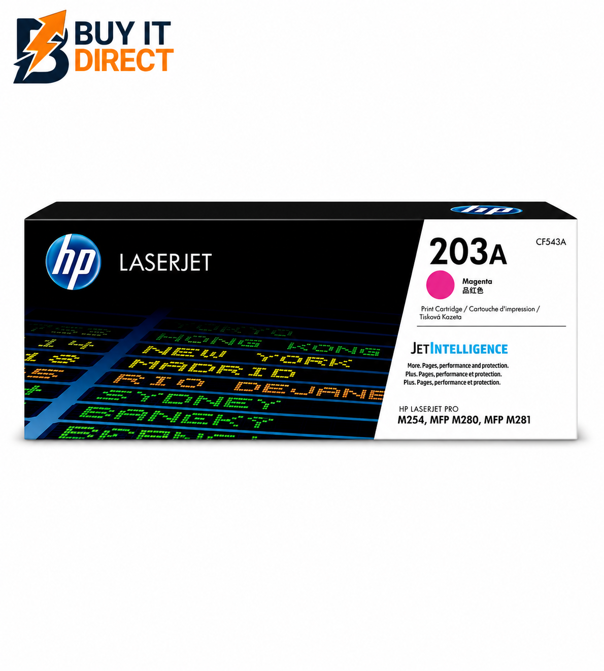 HP 203A أرجواني Color – 1,300 pages / أرجواني Color / خرطوشة تونر – (CF543A)