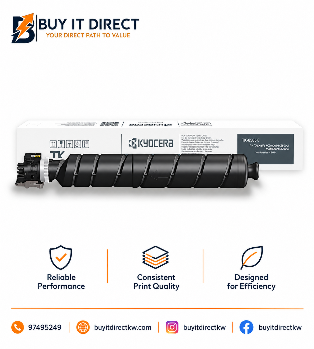 خرطوشة تونر أصلية أسود Kyocera TK8585K