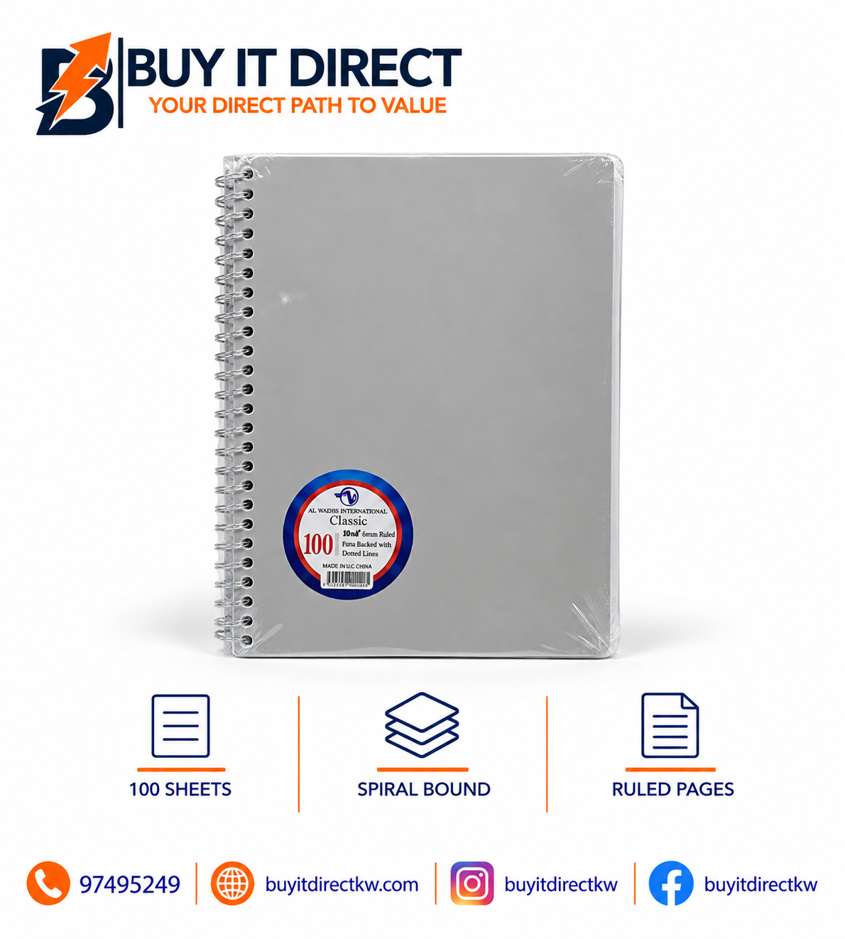 Notebook 100 Sheets 10x8 Inches