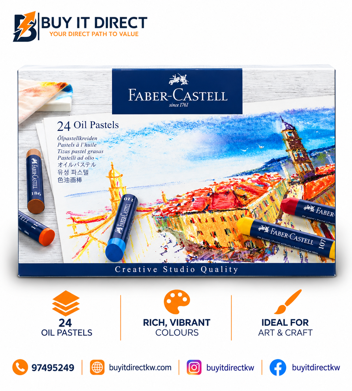 FABER-CASTELL Oil Pastels 24 Colours