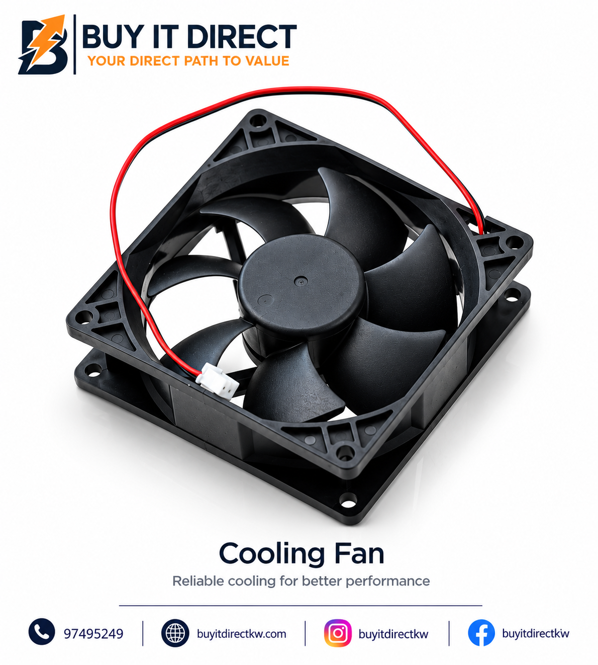 Case Fan 9*9 Black 1CM 12V 