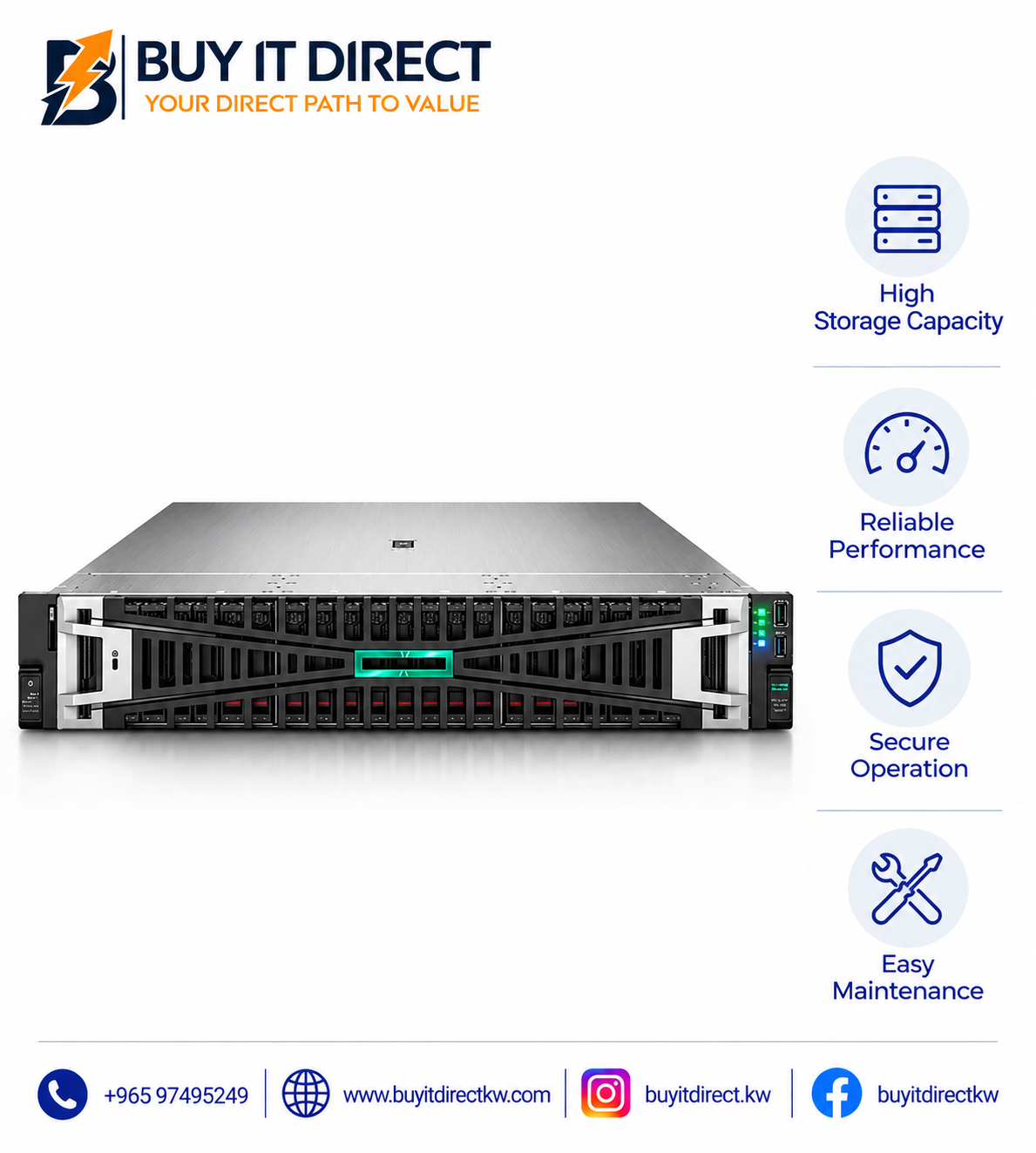 HPE ProLiant DL380 Gen11 Xeon Silver 4510 64GB 2x960GB SSD Rack Server