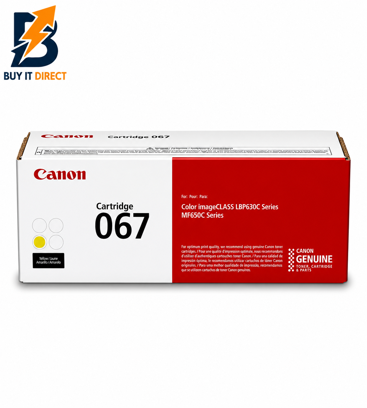 Canon 067 أصفر خرطوشة تونر – 1250 Pages/ أصفر Color/ خرطوشة تونر