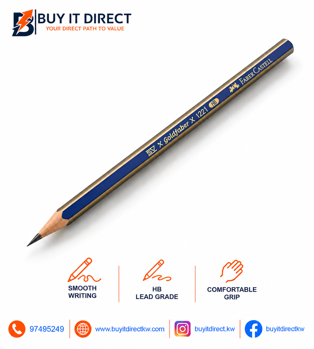 Faber-Castell Goldfaber Graphite Pencils H – 12 Pieces