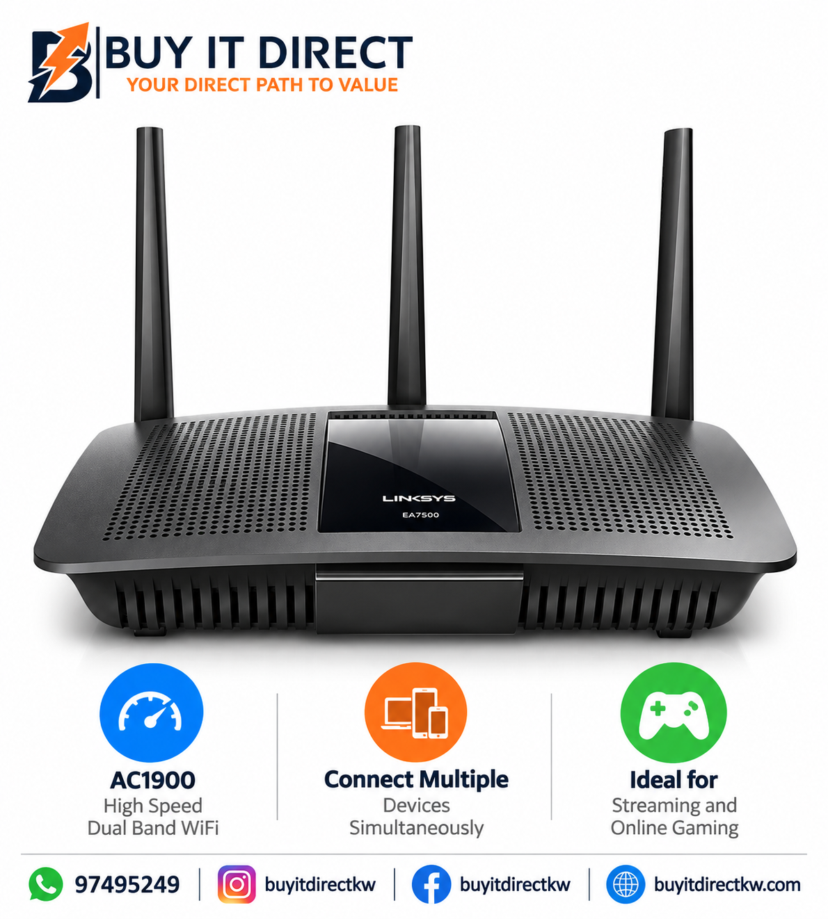 راوتر لينكسيس EA7500 AC1900 MU MIMO جيجابت واي فاي