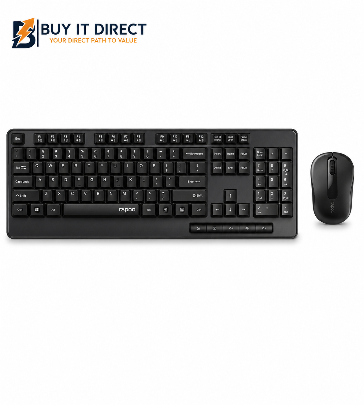 Rapoo X1800S Wireless Combo – Black Keyboard Mouse – AR | Eng