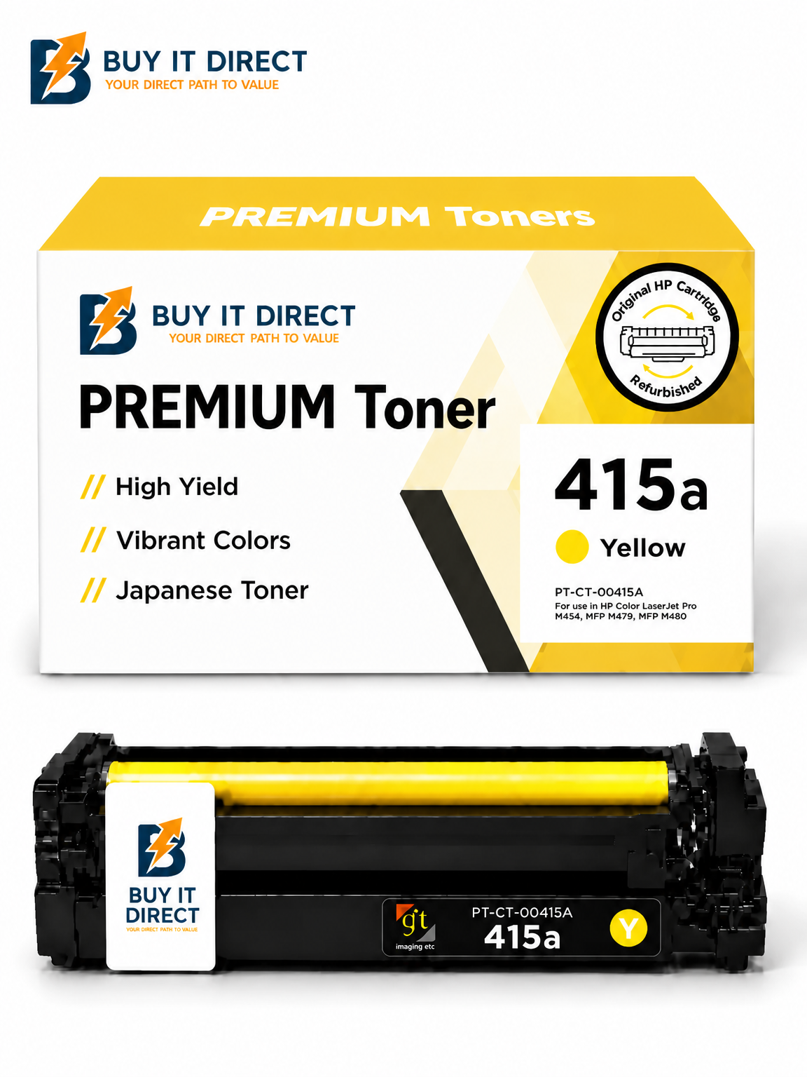 Premium 415a Yellow Compatible Toner Cartridge for HP Color LaserJet Printers