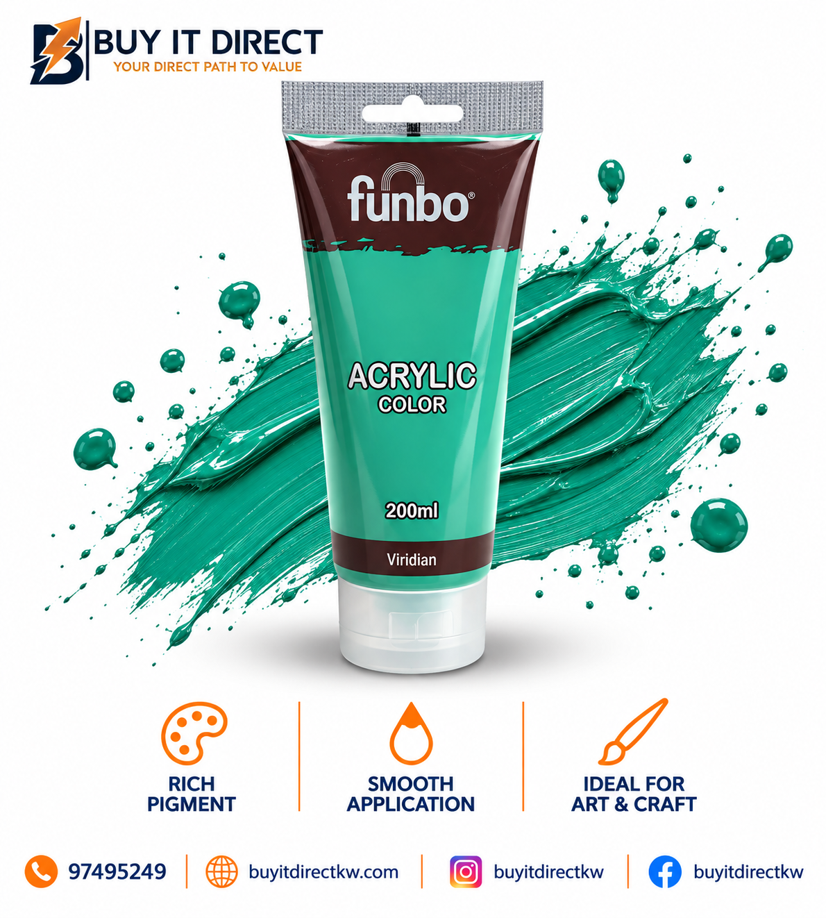 Acrylic Color Paint 200 ml Viridian