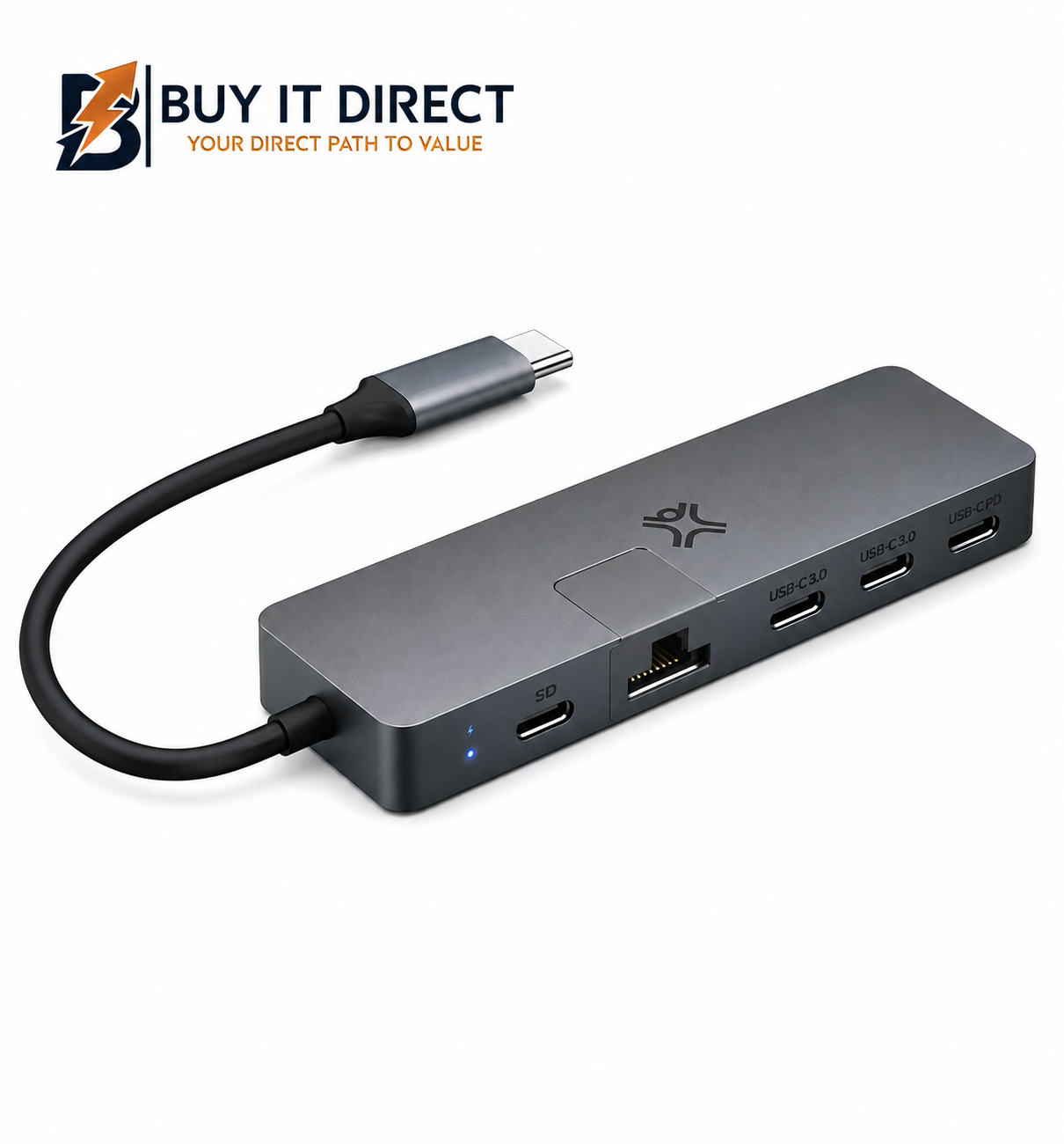 XtremeMac Type C 5 In 1 Multiport Hub HDMI 4K USB 3.0 USB C PD Space Grey