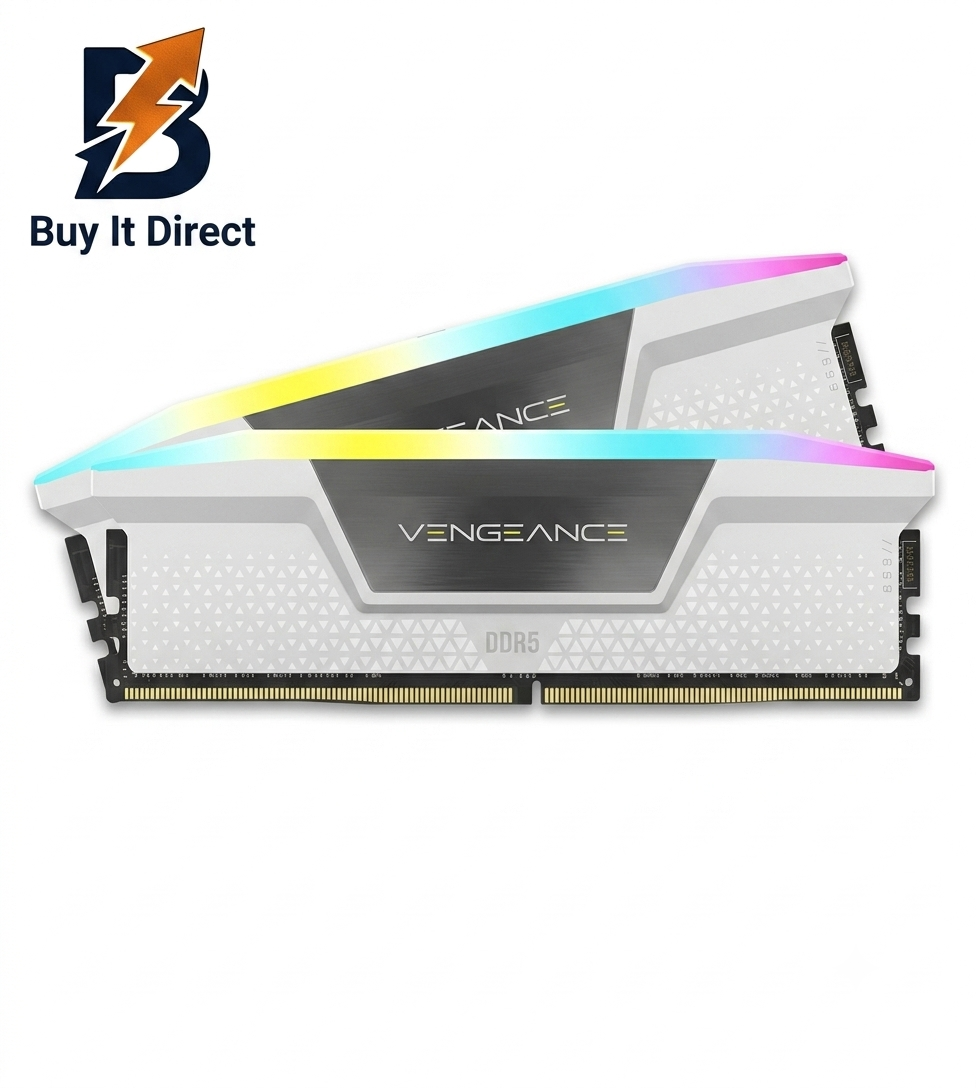 Corsair 16GB 5200MHz VENGEANCE RGB DDR5 RAM CL40, 2x8GB Kit, White