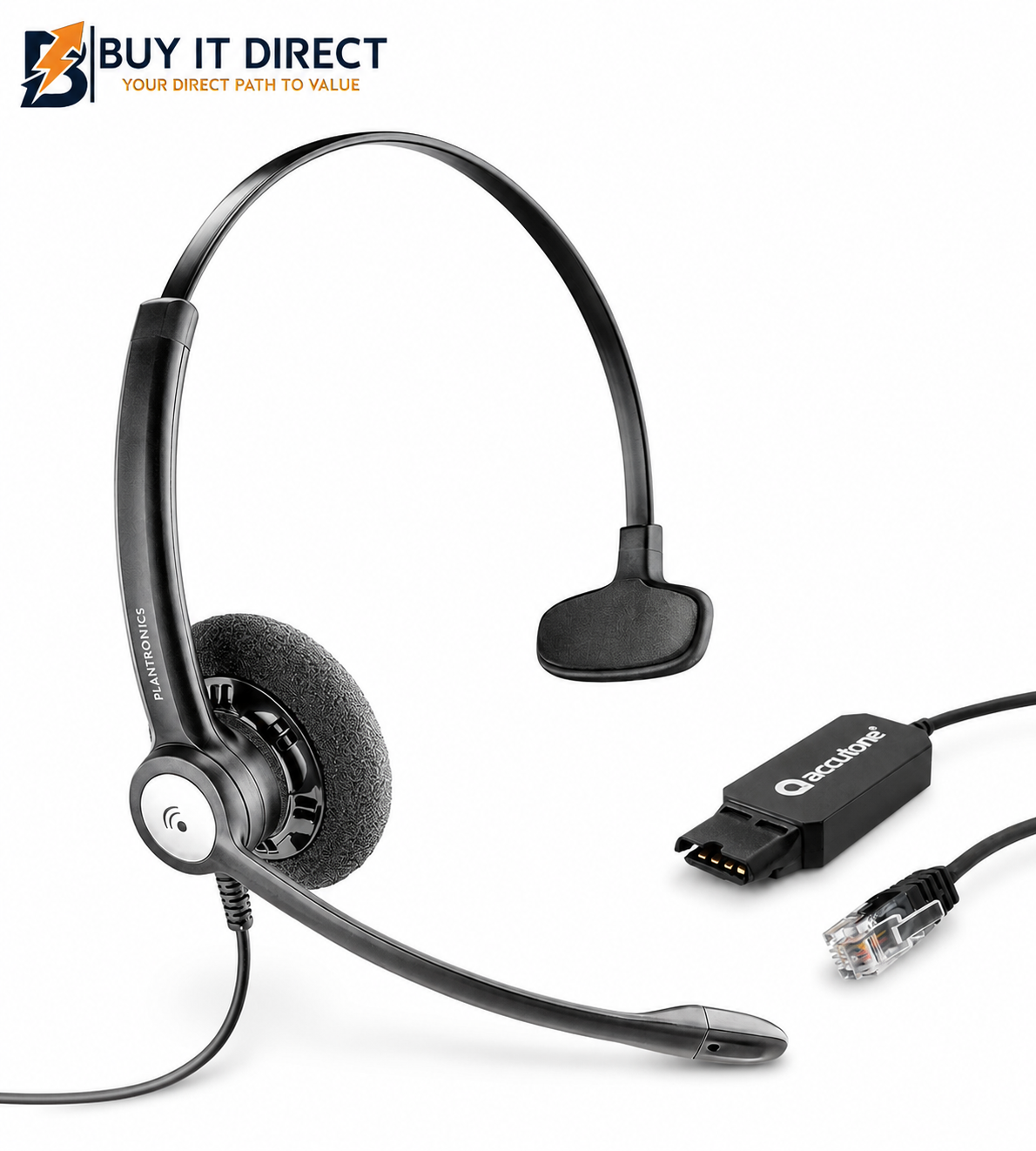 Plantronics Entera HW111N Headset with RJ11 Connection (For Call Center) One Sided