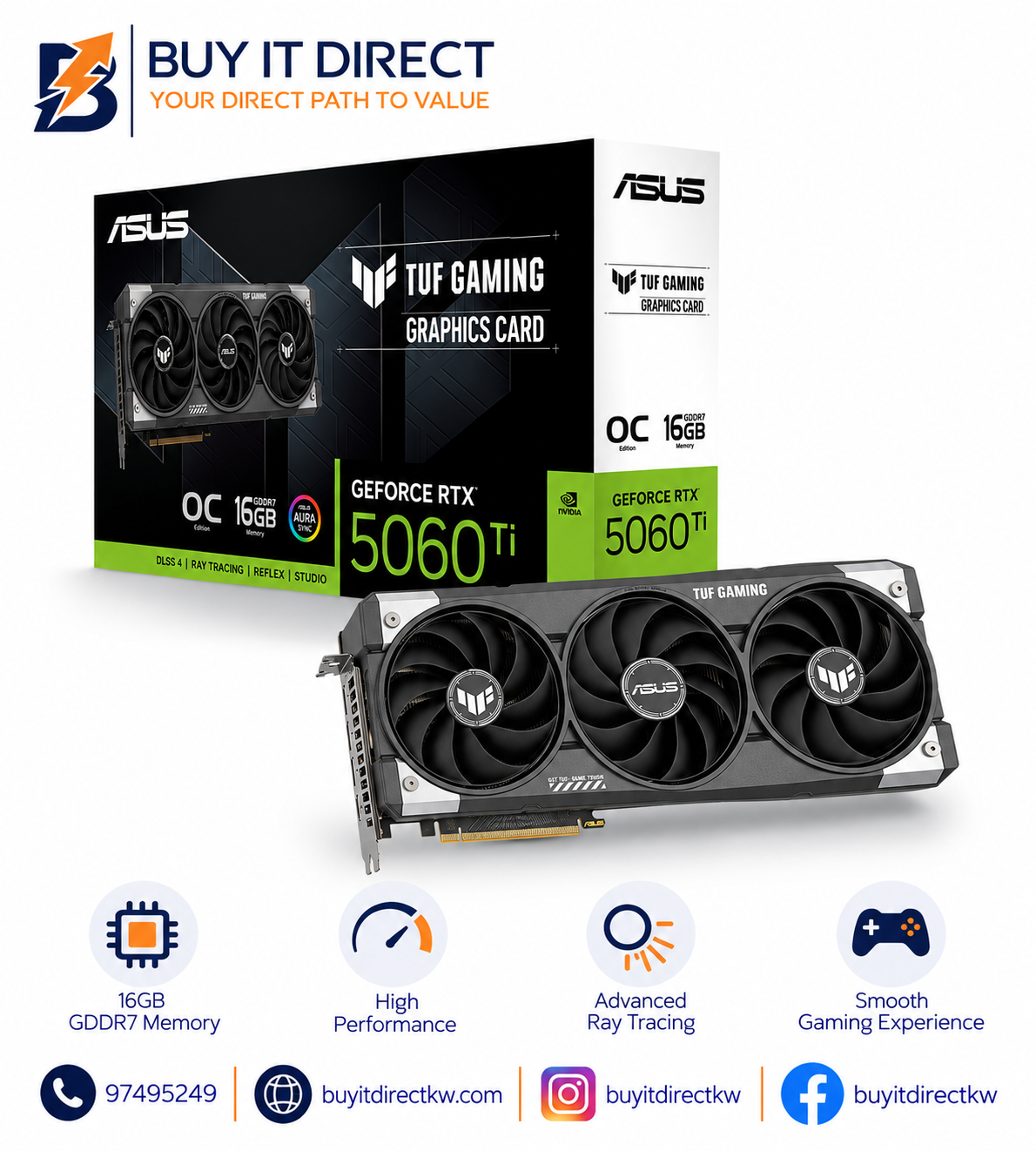 ASUS TUF Gaming GeForce RTX 5060 Ti OC Edition 16GB Graphics Card