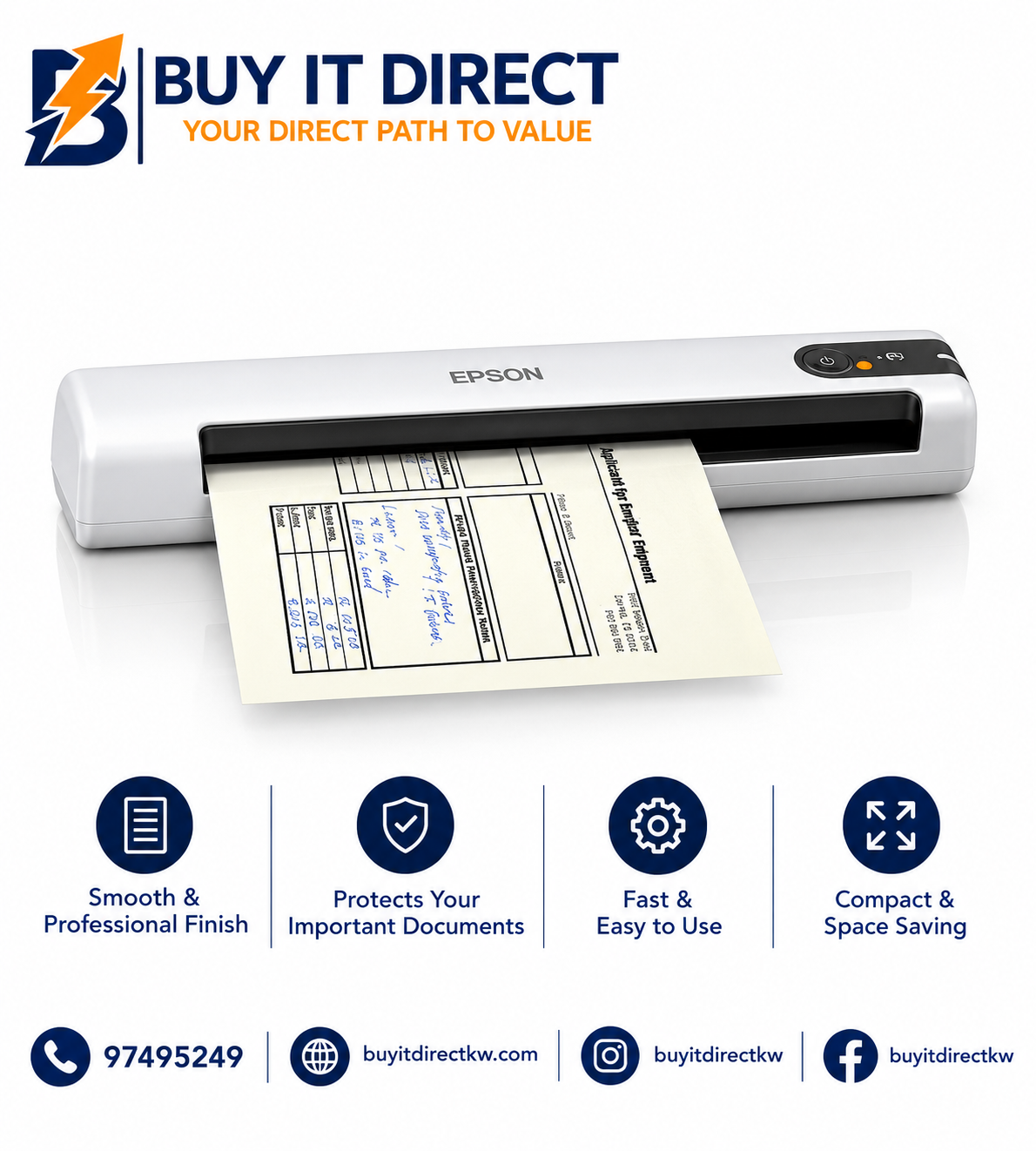 Epson WorkForce DS 70 Portable Document Scanner