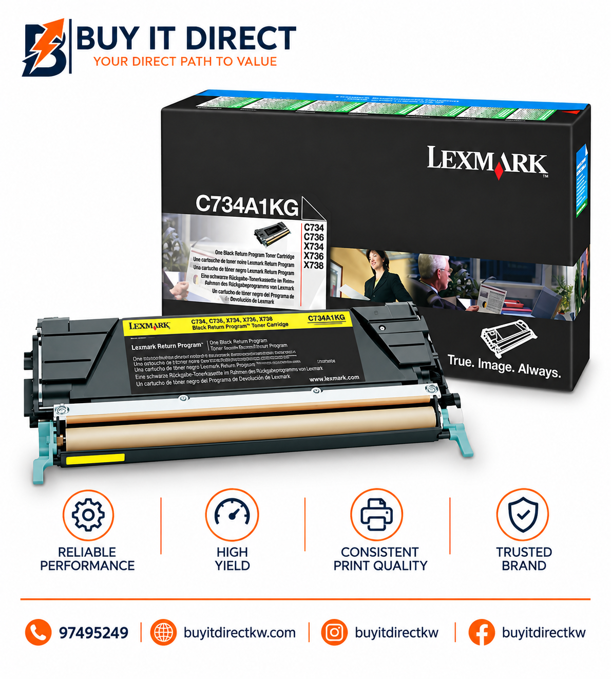 خرطوشة حبر أسود Lexmark C734 C734A2KG