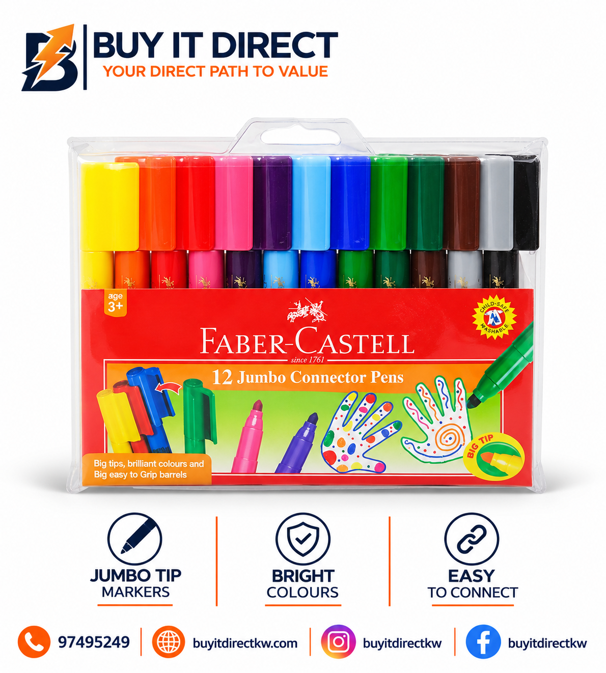 Faber Castell 12 Jumbo Connector Pens
