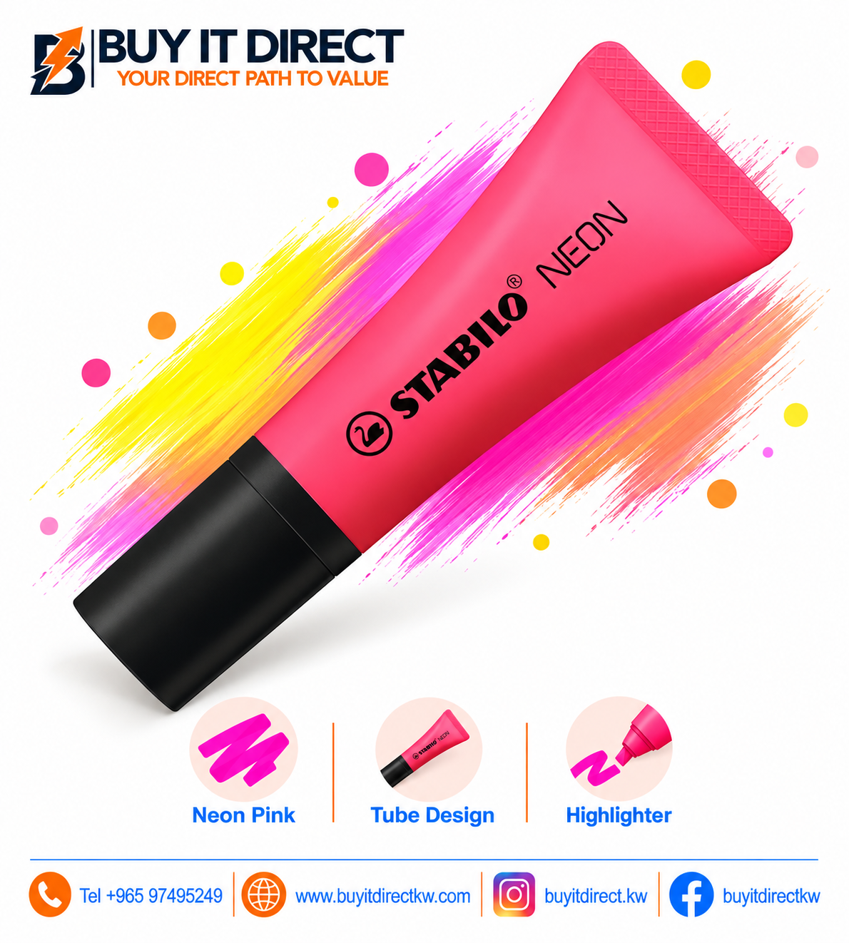 STABILO NEON Pink Highlighter