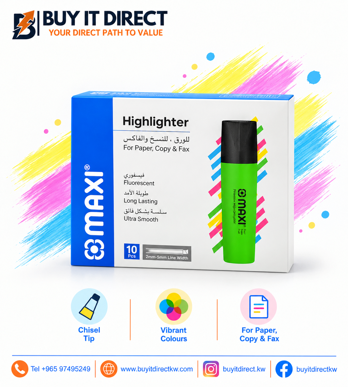 Green Highlighters Pack of 10