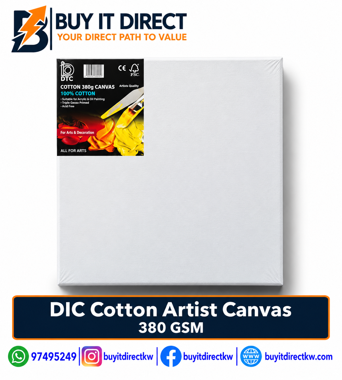 DIC COTTON ARTIST CANVAS – 380 GSM