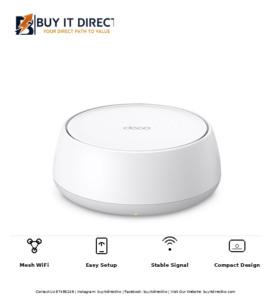 TP-Link Deco BE25 BE3600 Whole Home Mesh Wi-Fi 7 System with 2.5G 1-Pack Deco BE25