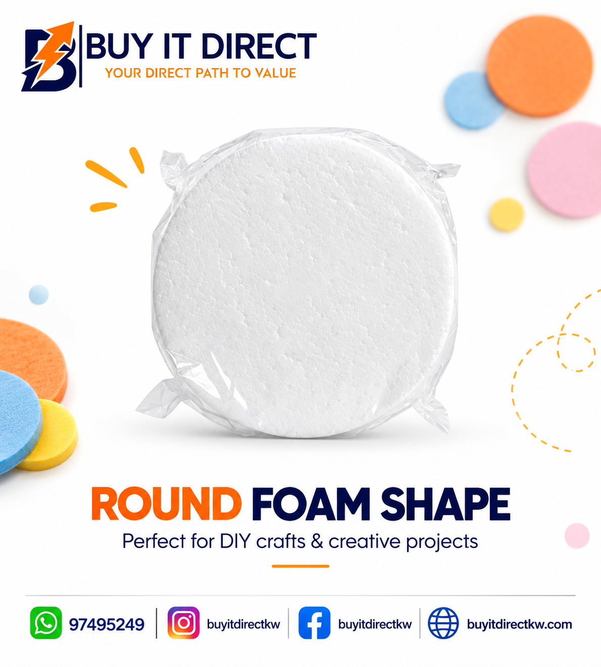 Round white Foam 15*2B
