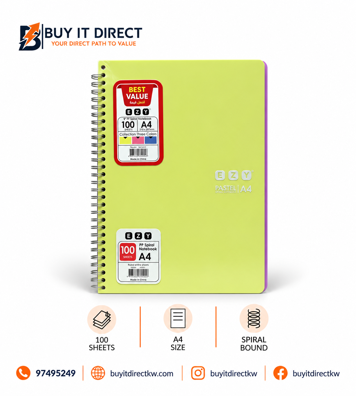 100 Sheets A4 Notebook