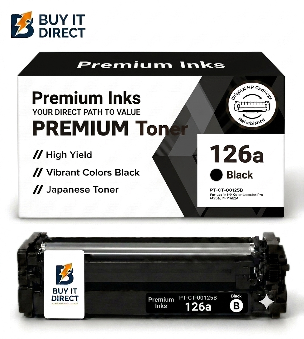 Premium 126A Black Compatible Toner Cartridge for HP Color LaserJet Printers