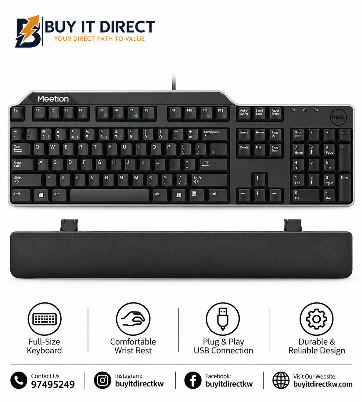 Dell KB522 Wired Business Multimedia Keyboard Arabic English KB522
