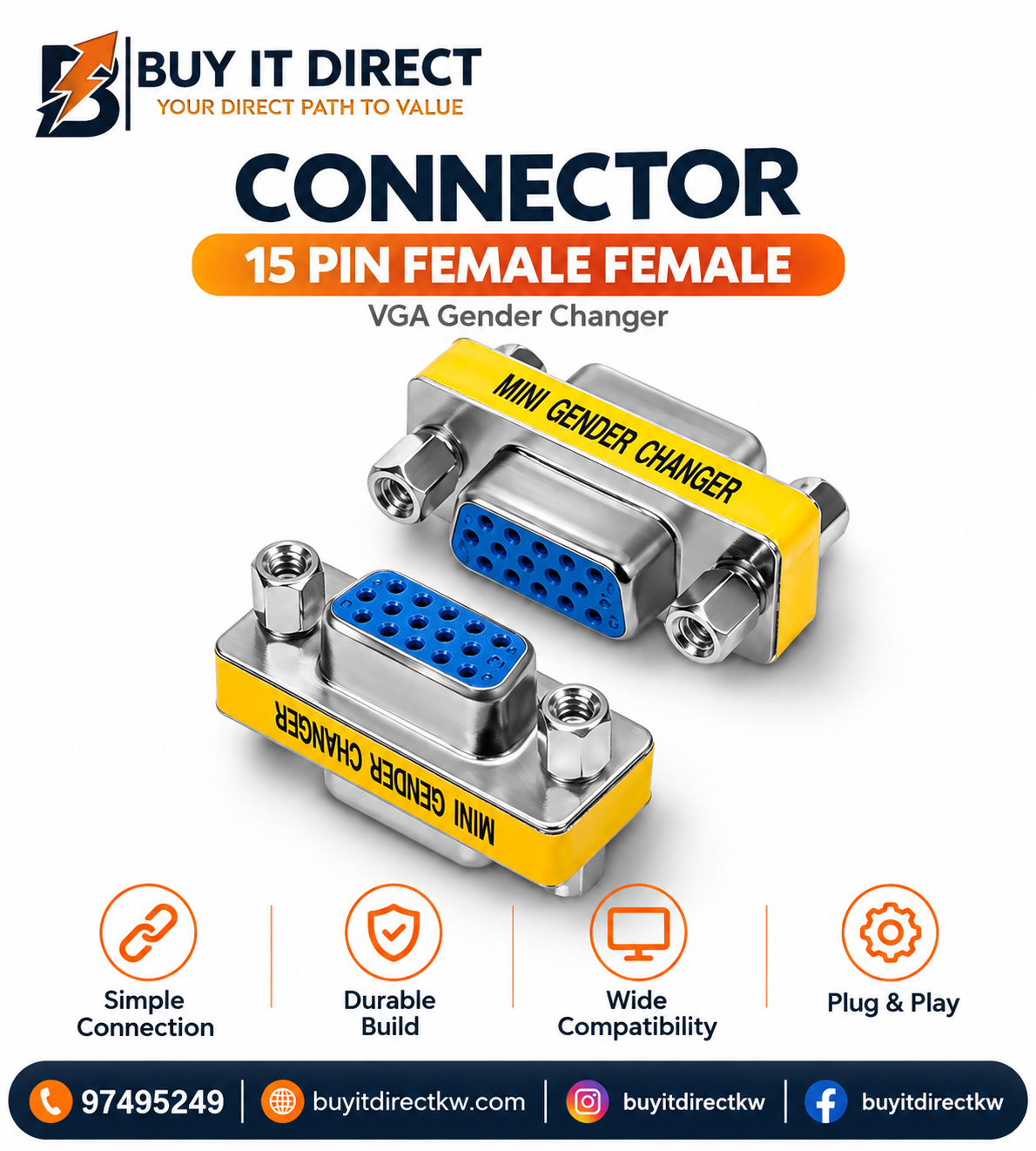 Connector 15 Pin Female Female