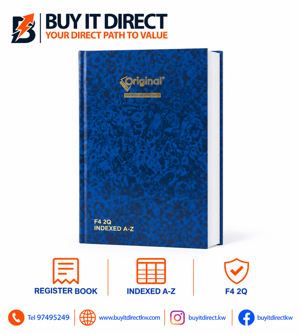 Indexed A-Z Register Book F4 2Q