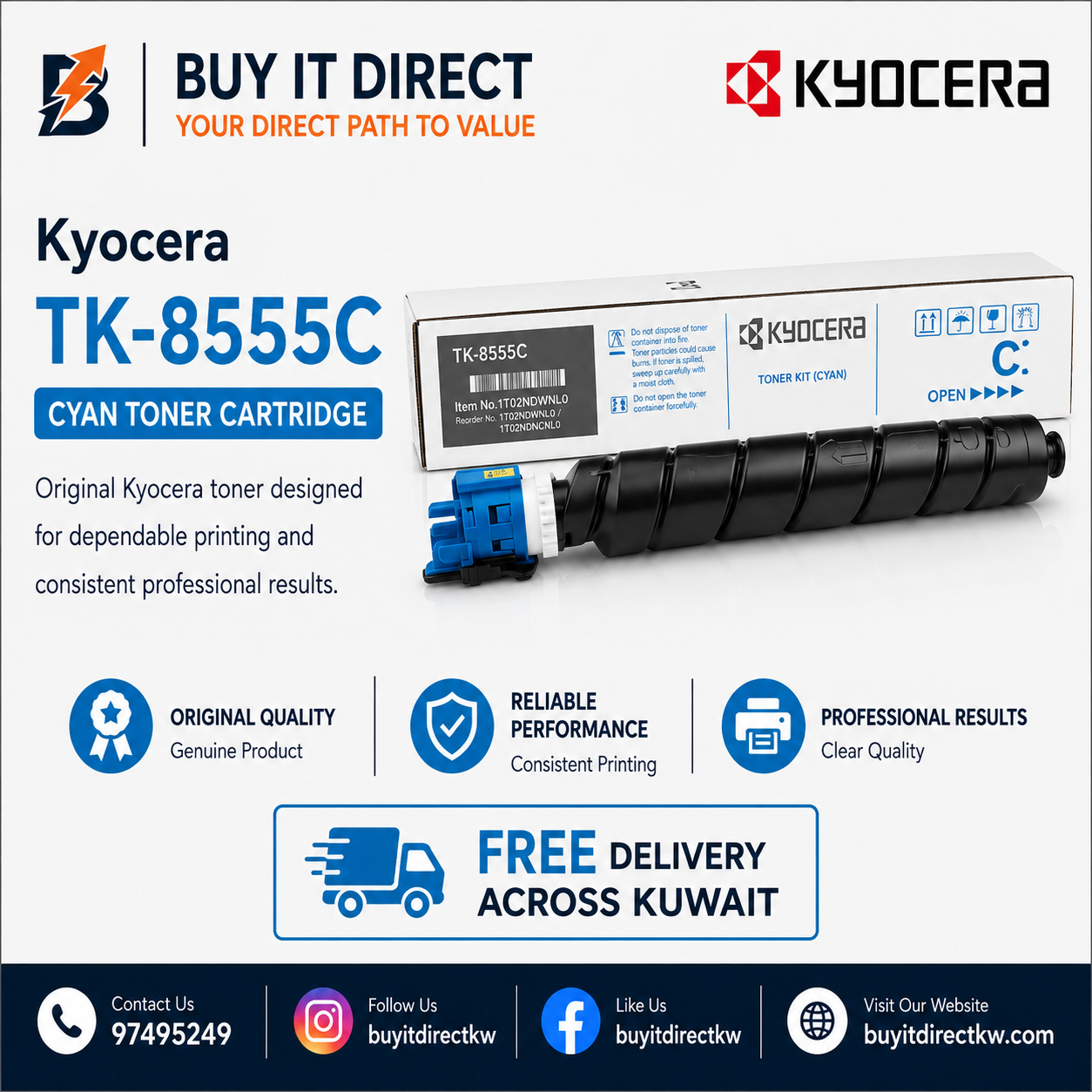 خرطوشة تونر سماوي Kyocera TK8555C