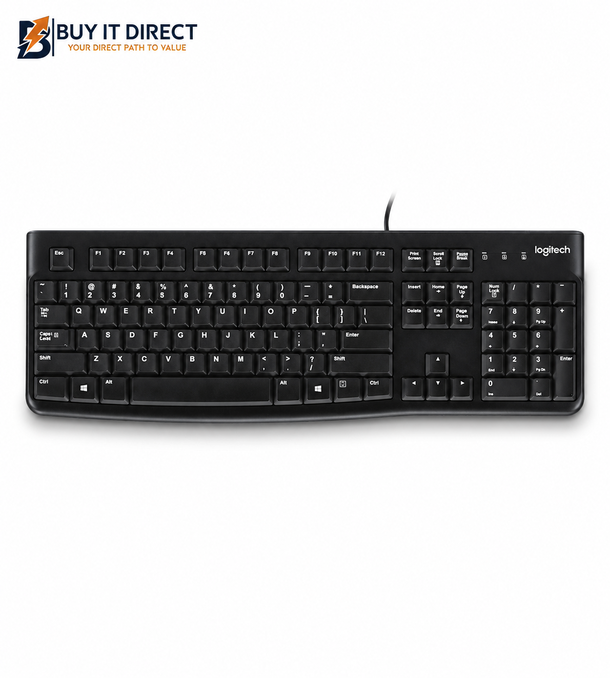 لوحة مفاتيح Logitech K120 المكتبية السلكية USB – العربية والإنجليزية