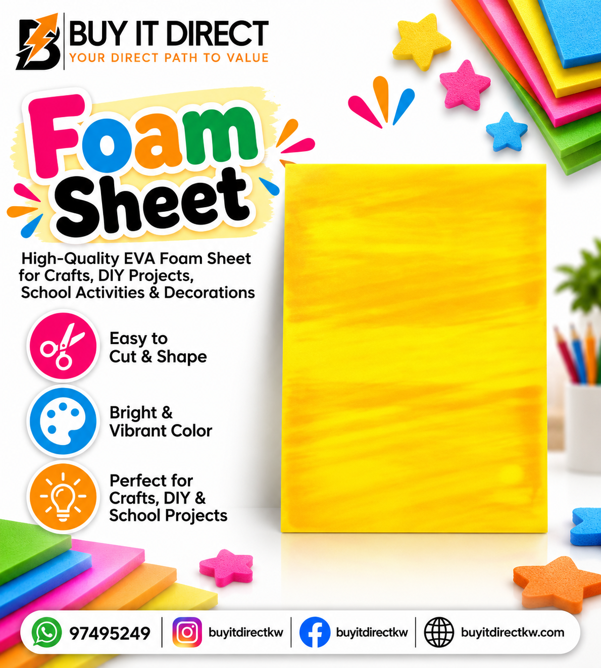 Foam Paper Assorted – Yellow