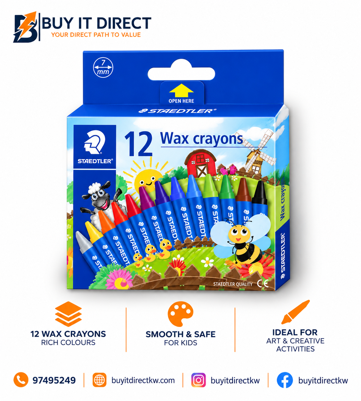 STAEDTLER 12 Wax Crayons