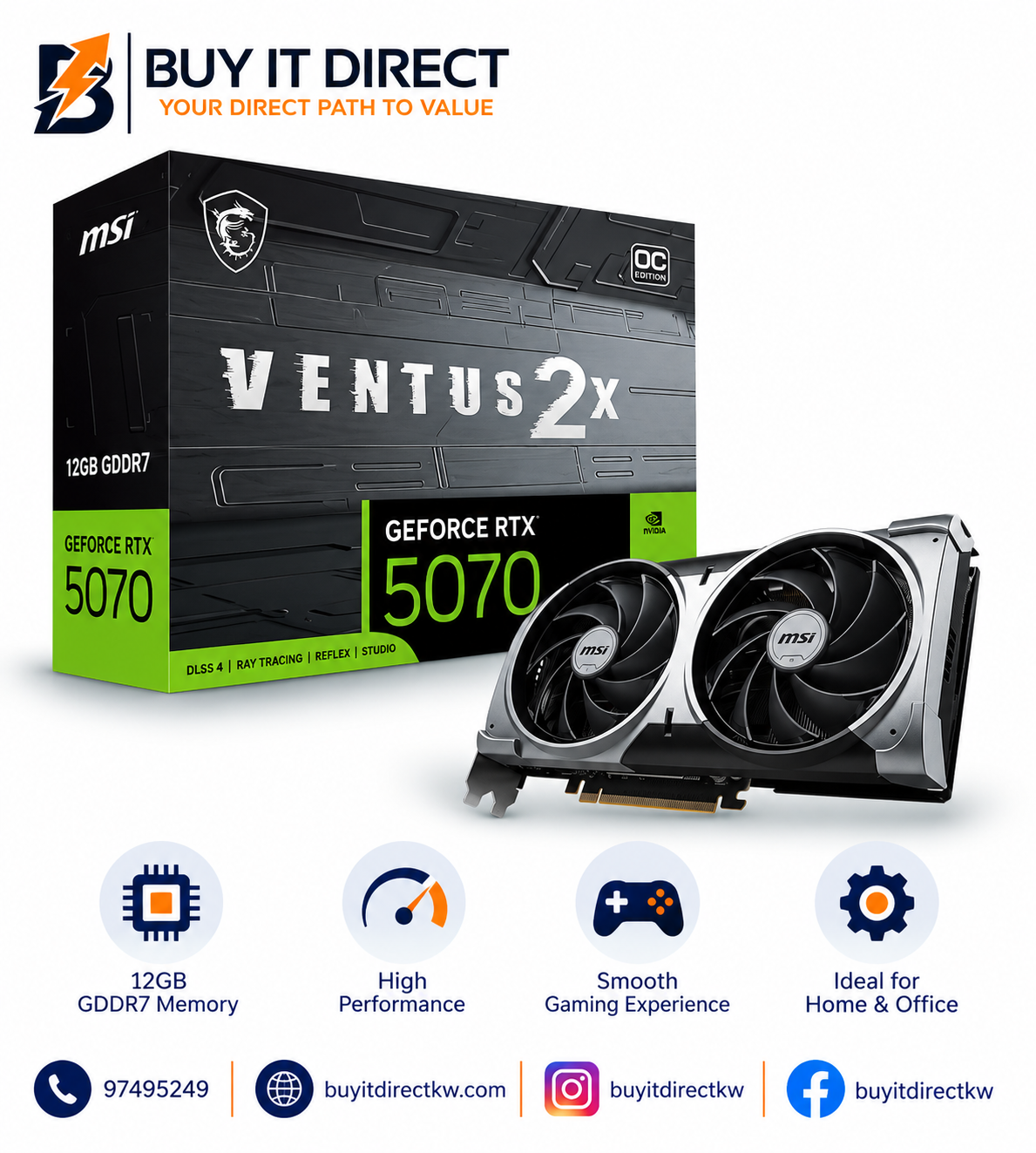 MSI GeForce GT 1030 2GD4 LP OC Low Profile 2GB Graphics Card