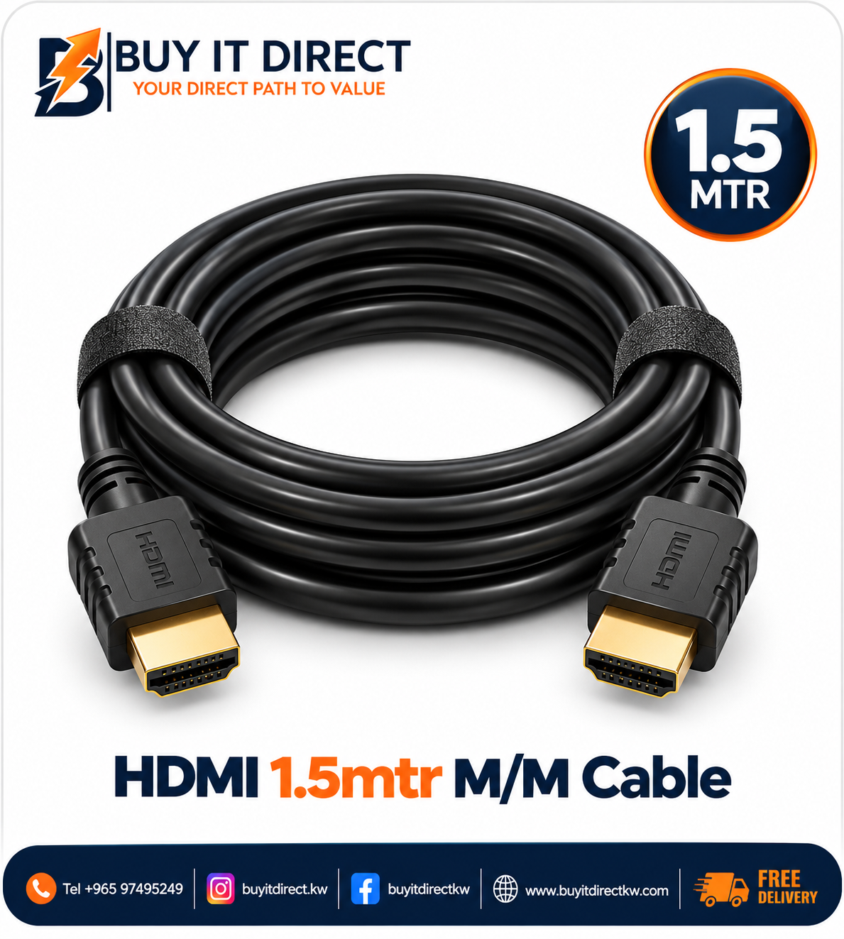 HDMI 1.5mtr Male Male Cable