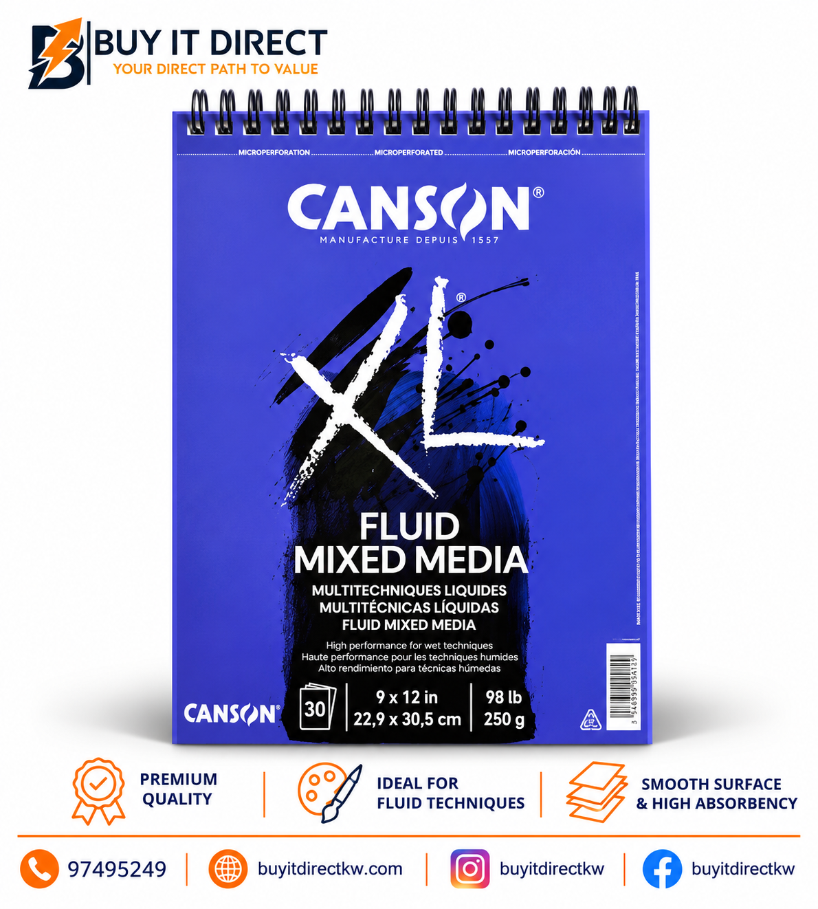Canson XL Multitechnique Liquides Art Paper 250 gsm