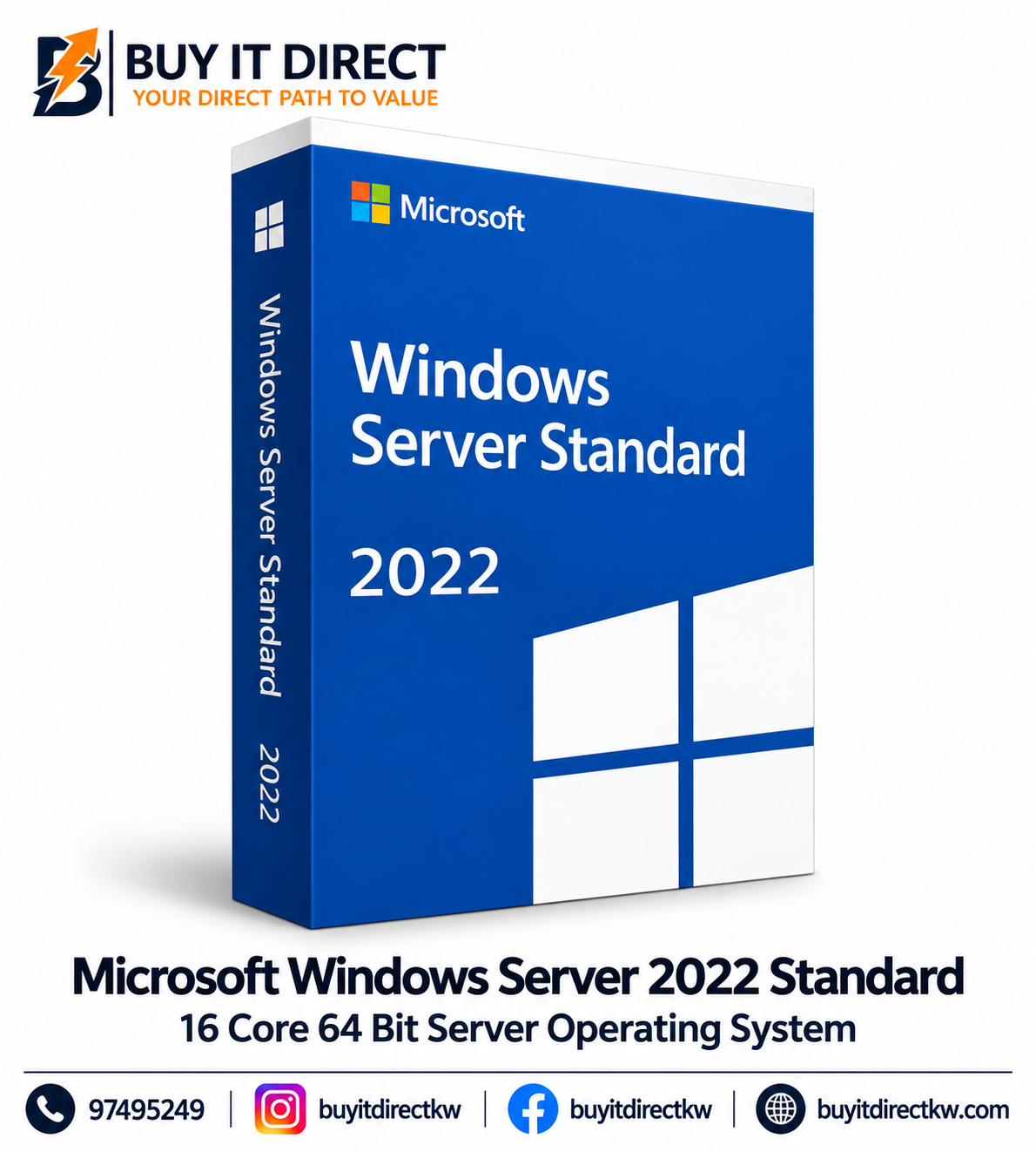 مايكروسوفت Windows Server 2022 Standard – 16 نواة – 64 بت – نظام تشغيل للخادم