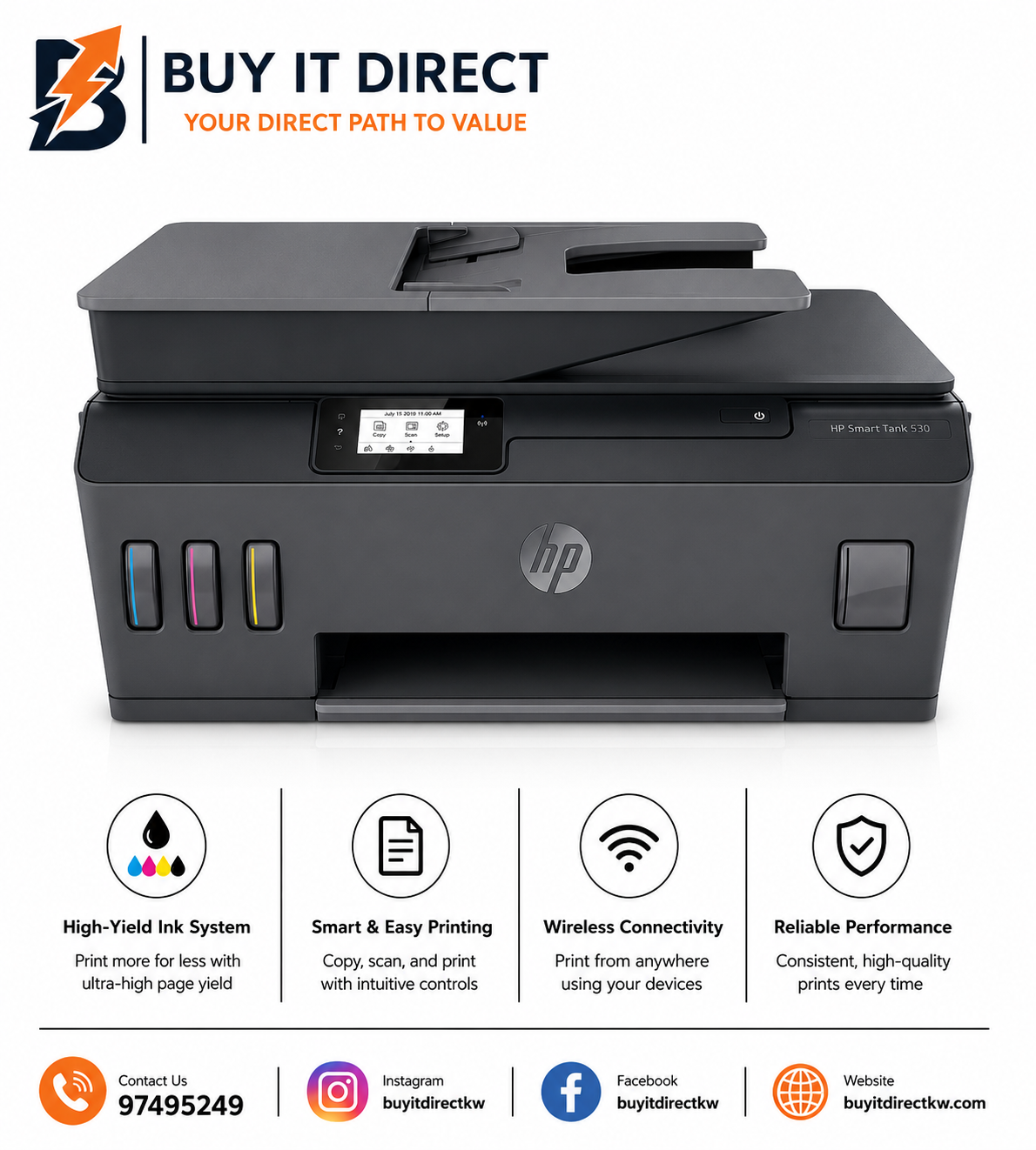 HP Smart Tank 530 Wireless All-in-One Printer