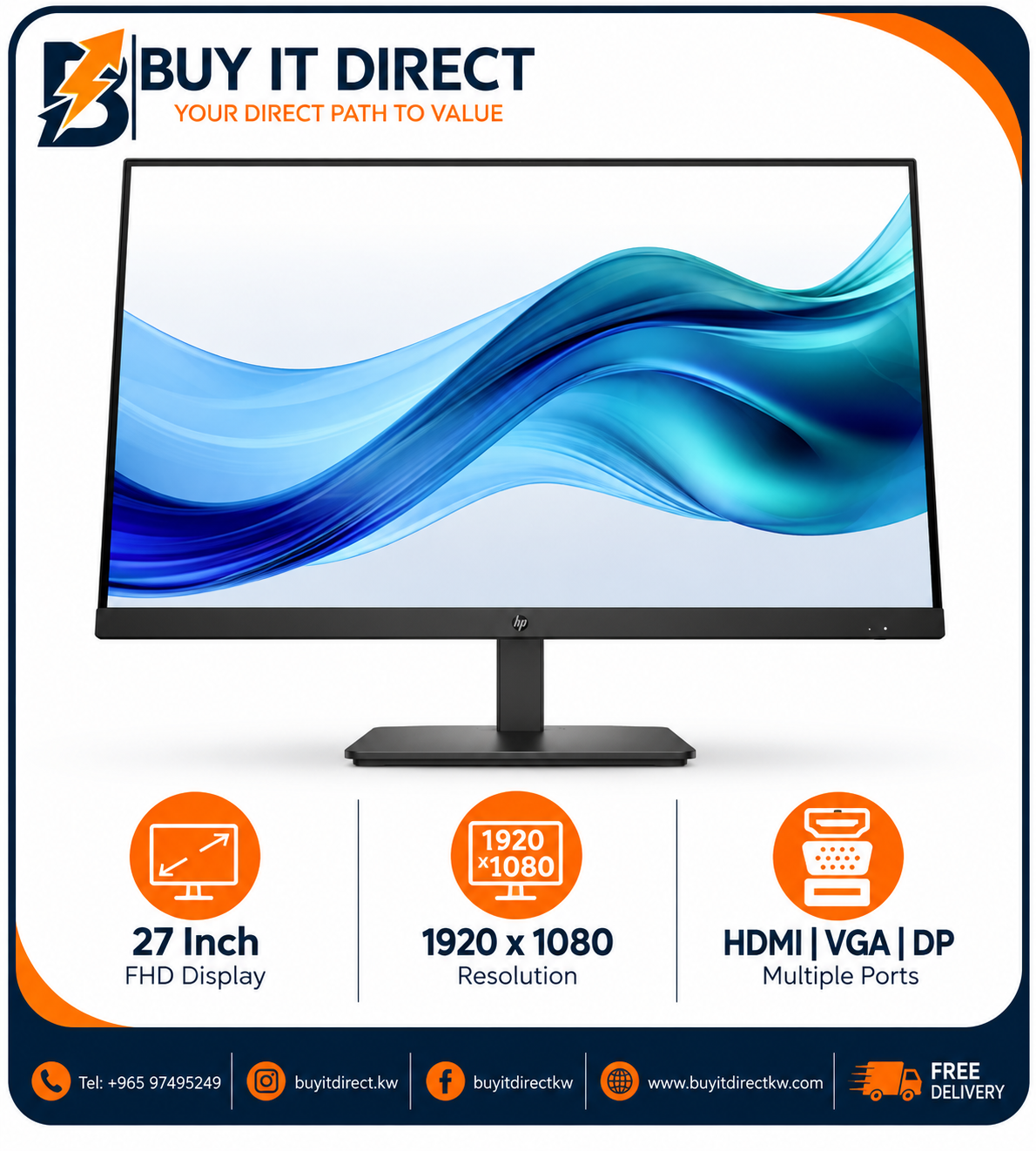 HP S3 Pro 327pe 27" LED Monitor - FHD / HDMI / VGA / DP