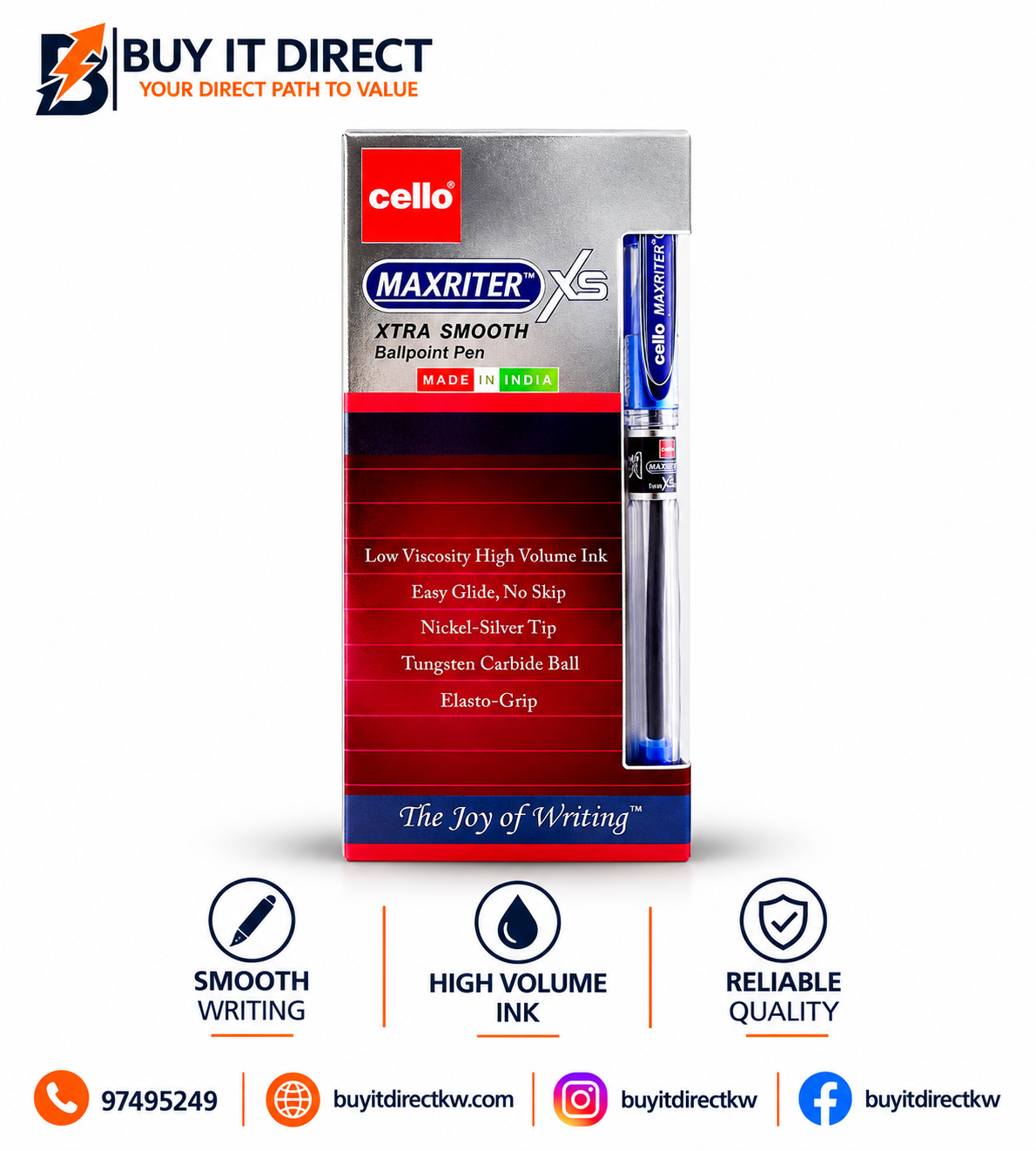 Maxriter XS Ball Pen Red Pack of 12