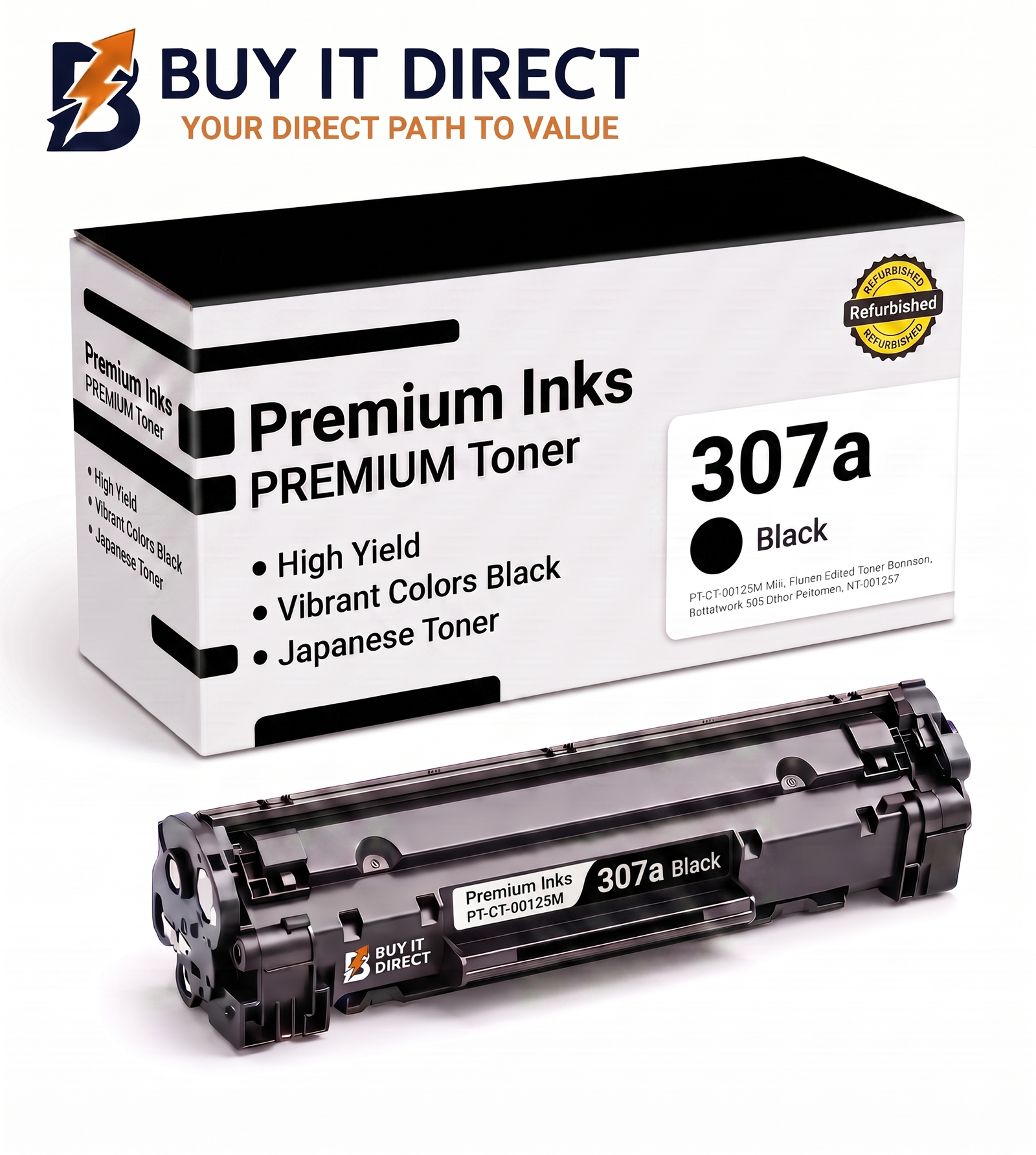 Premium 307a Black Compatible Toner Cartridge for HP Color LaserJet Printers