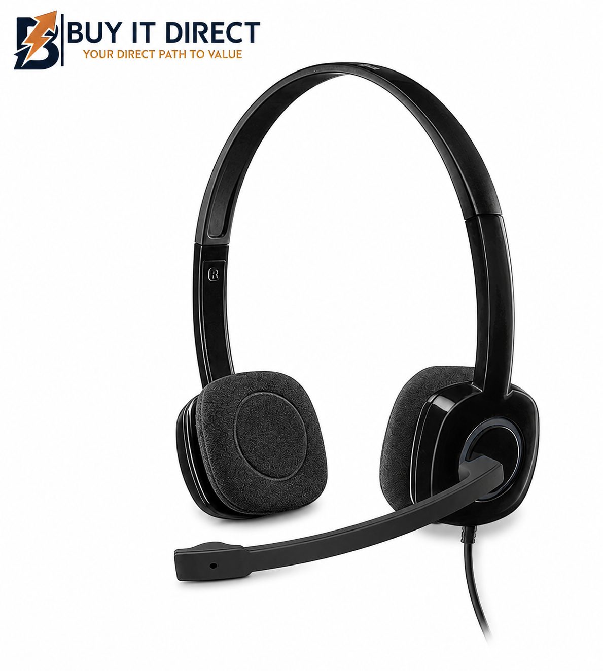 Logitech H151 Stereo Headset Noise Cancelling Mic, 3.5mm