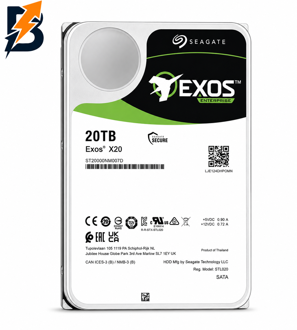 Seagate 20TB EXOS X20 HDD 3.5″ SATA III Internal Hard Drive, 7200rpm