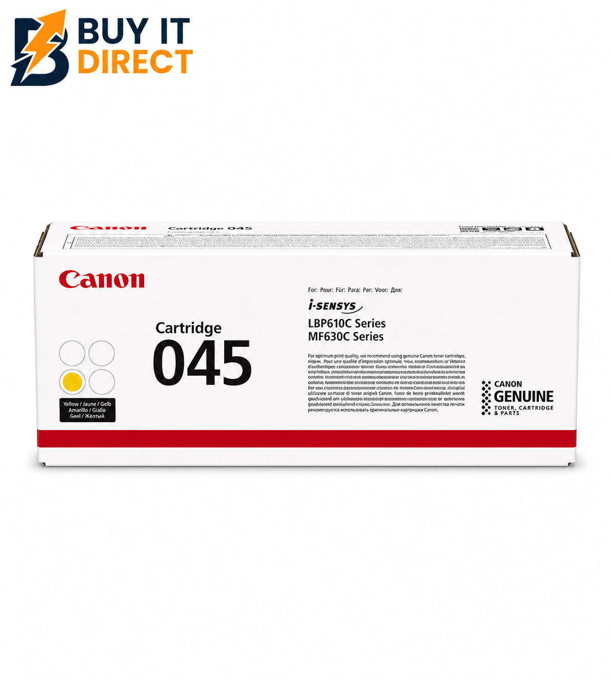Canon 045 Yellow Toner Cartridge – 1.3K Pages / Yellow Color / Toner Cartridge