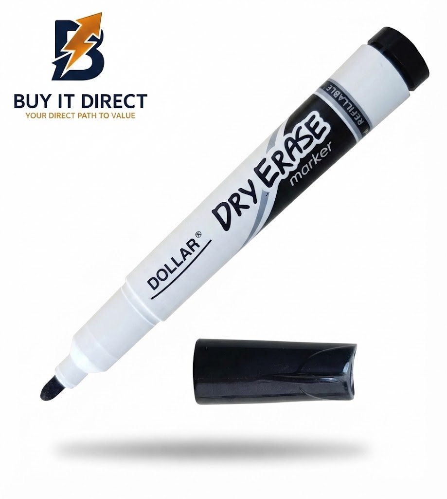 Dollar Dry Erase Marker 12 Pack Single Color White Board