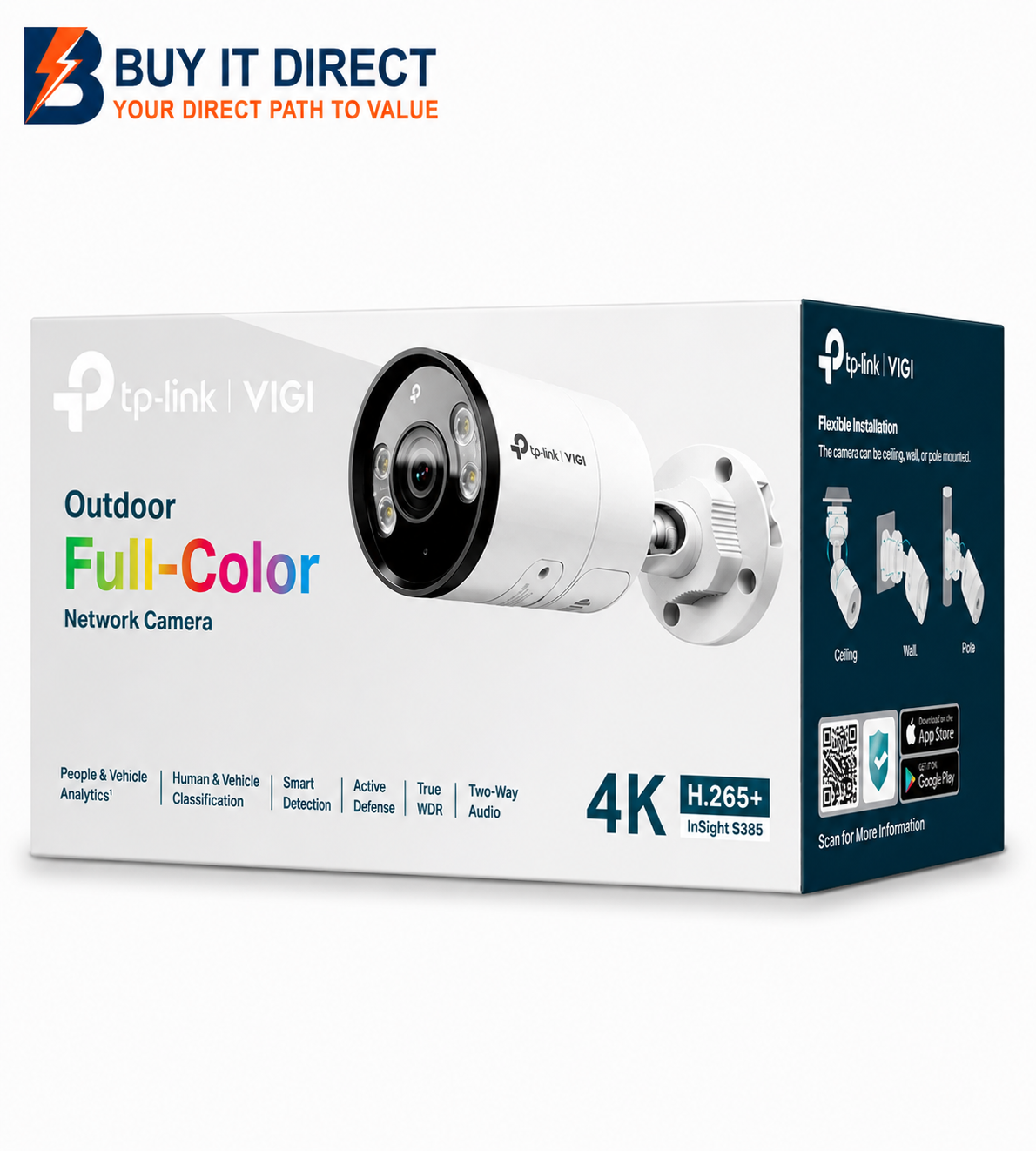 TP-Link InSight S385 VIGI 8MP Outdoor Full-Color Bullet Network Camera
