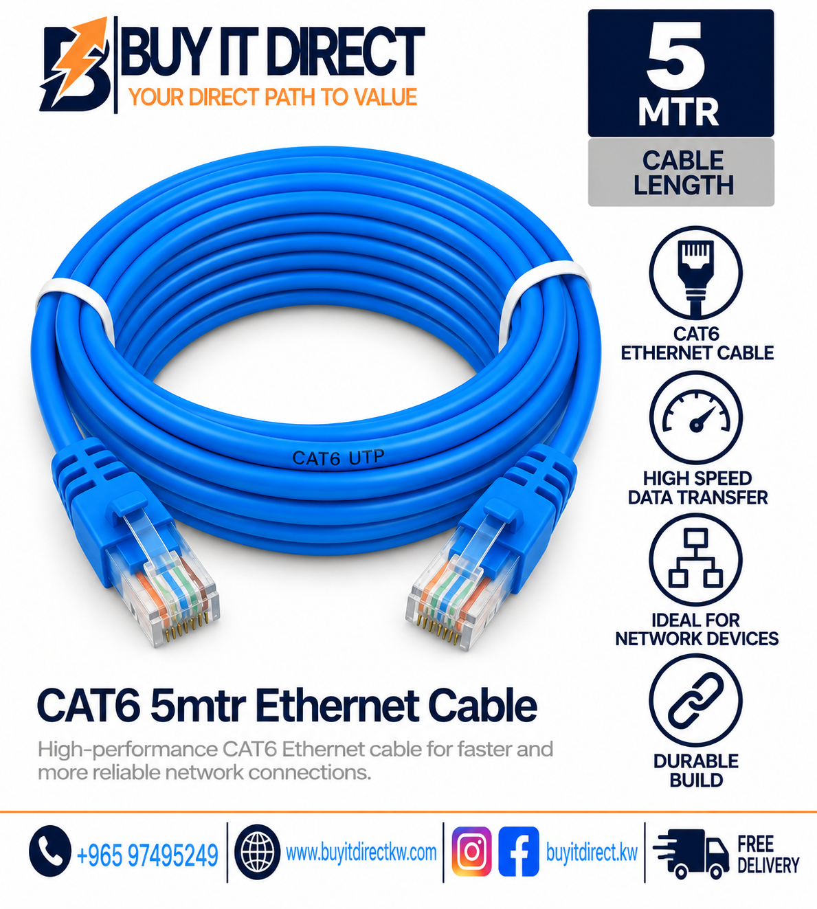CAT6 5mtr Ethernet Cable