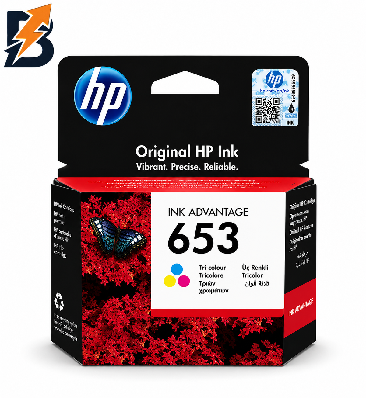 HP 653 Tri-color Ink Cartridge